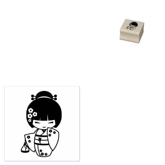 Japanse Kimono Geisha 2 Rubberstempel (Gestempeld)