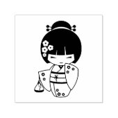 Japanse Kimono Girl Kleur me Zelfinktende Stempel (Design)