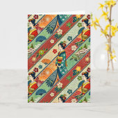 Japanse kimono kaart (Gele Bloem)