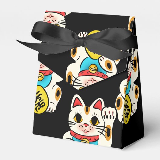 Japanse kimono patroon gunst box maneki neko bedankdoosjes (Voorkant Zijde)