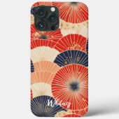 Japanse Kimono Patroon Paraplu's Naam Case-Mate iPhone Case (Achterkant)