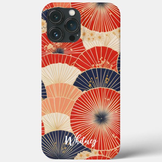 Japanse Kimono Patroon Paraplu's Naam Case-Mate iPhone Case (Achterkant)