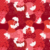 Japanse Kimono Patroon Rode Ginkgo Patchwork Cadeaupapier