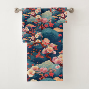 Japanse Kimono stof geïnspireerd Bad Handdoek