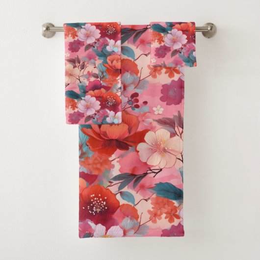 Japanse Kimono stof geïnspireerd Bad Handdoek (Insitu)