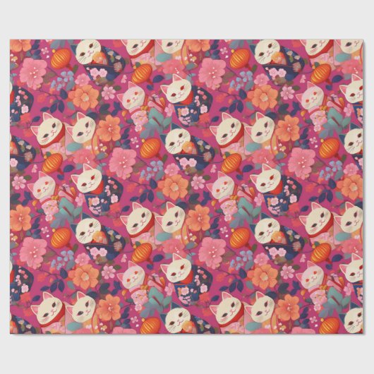 Japanse Kimono stof gestileerde wrap Cadeaupapier (Vlak)