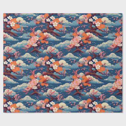 Japanse Kimono stof gestileerde wrap Cadeaupapier (Vlak)