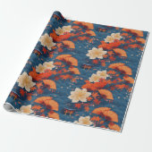 Japanse Kimono stof gestileerde wrap Cadeaupapier (Uitgerold)