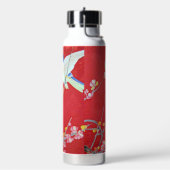 Japanse KIMONO Textiel, Blauwe Vogel Waterfles (Links)