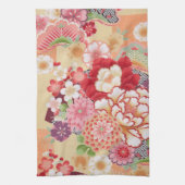 Japanse KIMONO-textiel, bloem Theedoek (Verticaal)