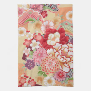 Japanse KIMONO-textiel, bloem Theedoek