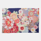 Japanse KIMONO-textiel, bloem Theedoek (Horizontaal)