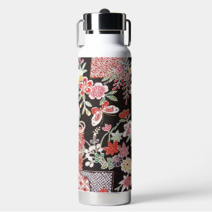 Japanse KIMONO Textiel, Bloemmotief Waterfles