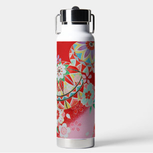 Japanse KIMONO Textiel, Bloemmotief Waterfles