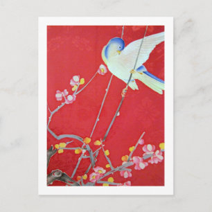Japanse KIMONO Textiel, Bluebird Briefkaart