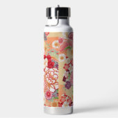 Japanse KIMONO Textiel, Floret Patroon Waterfles (Rechts)