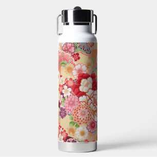 Japanse KIMONO Textiel, Floret Patroon Waterfles