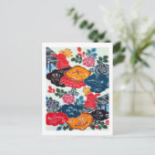 Japanse Kimono Textile (Bingata) Briefkaart (Staand voorkant)