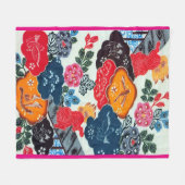  Japanse Kimono Textile (Bingata) Fleece Deken (Voorkant (Horizontaal))