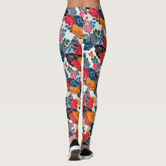  Japanse Kimono Textile (Bingata) Leggings (Achterkant)