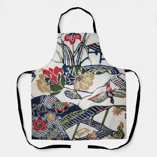  Japanse Kimono Textile (Bingata) Schort (Voorkant)