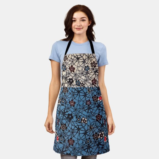 Japanse Kimono Textile (Bingata) Schort (Gedragen)