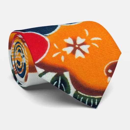  Japanse Kimono Textile (Bingata) Stropdas (Opgerold)