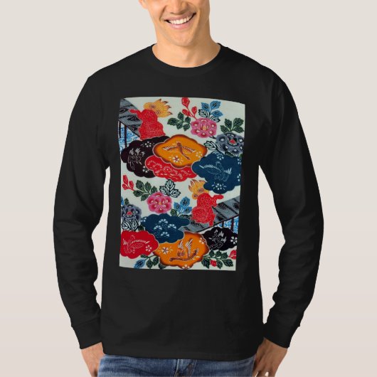  Japanse Kimono Textile (Bingata) T-shirt (Voorkant)