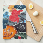 Japanse Kimono Textile (Bingata) Theedoek (Quarter Fold)