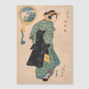 Japanse Kimono Vrouw: Ukiyo-e Woodblock Print