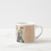 Japanse Kimono Vrouw: Ukiyo-e Woodblock Print Espresso Kop (Rechts)