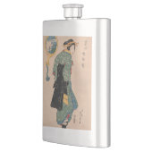 Japanse Kimono Vrouw: Ukiyo-e Woodblock Print Flacon (Links)
