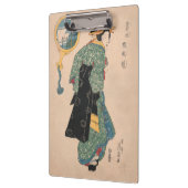Japanse Kimono Vrouw: Ukiyo-e Woodblock Print Klembord (Links)