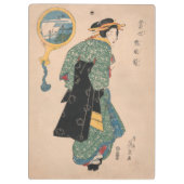 Japanse Kimono Vrouw: Ukiyo-e Woodblock Print Klembord (Achterkant)