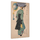 Japanse Kimono Vrouw: Ukiyo-e Woodblock Print Klembord (Rechts)