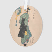 Japanse Kimono Vrouw: Ukiyo-e Woodblock Print Ornament (voorkant)