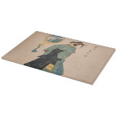 Japanse Kimono Vrouw: Ukiyo-e Woodblock Print Snijplank (Hoek)