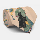 Japanse Kimono Vrouw: Ukiyo-e Woodblock Print Stropdas (Opgerold)