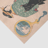 Japanse Kimono Vrouw: Ukiyo-e Woodblock Print Tissuepapier (Detail)