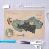 Japanse Kimono Vrouw: Ukiyo-e Woodblock Print Tissuepapier (Craft)