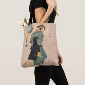 Japanse Kimono Vrouw: Ukiyo-e Woodblock Print Tote Bag (Dichtbij)