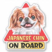 Japanse kin aan boord Spaniel hond verkeersbord Sticker (Voorkant)