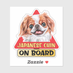 Japanse kin aan boord Spaniel hond verkeersbord Sticker