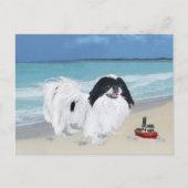 Japanse kin aan de strand briefkaart (Voorkant)