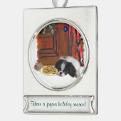 Japanse kin gepersonaliseerde kerst verzilverd banner ornament (Links)