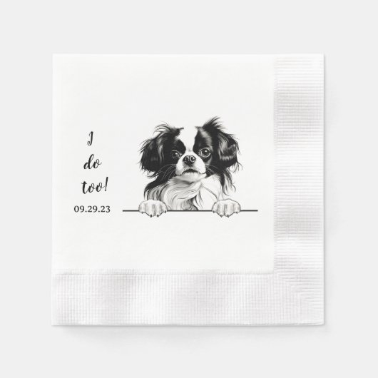 Japanse kin hond gepersonaliseerd doe ik ook servet (Voorkant)