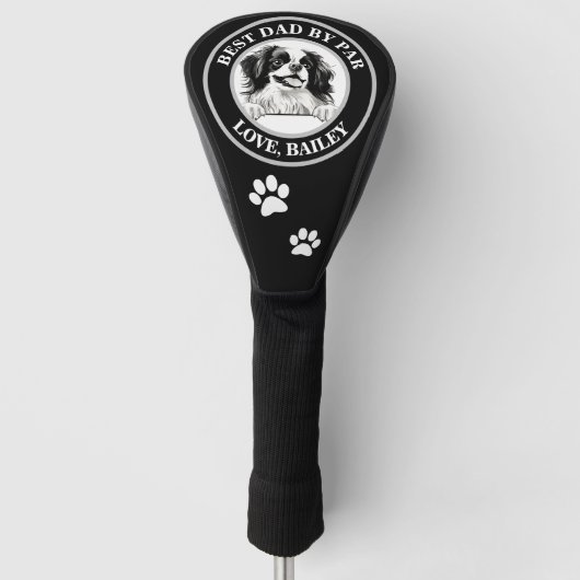 Japanse kin hond gepersonaliseerd golfheadcover (Voorkant)