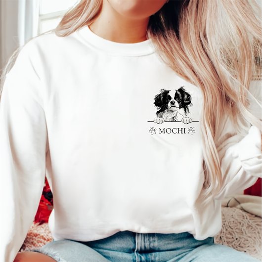 Japanse kin hond gepersonaliseerde hand tekening trui