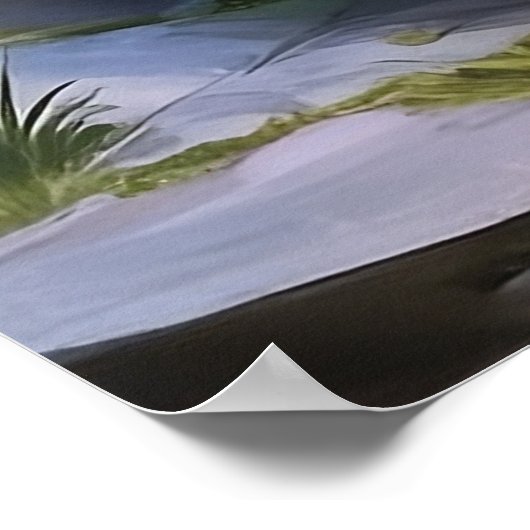 Japanse kin hond puppy eten sushi poster (Hoek)