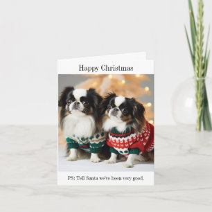 Japanse kin honden in Kerstmis truien Kaart
